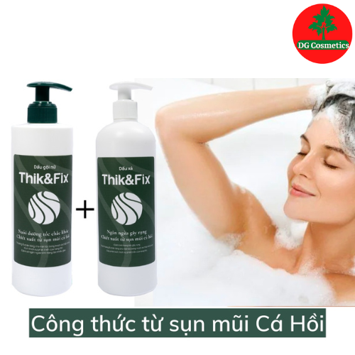 Cặp dầu gội và dầu xả Nữ Thik &amp; Fix - Giúp sạch gàu, phục hồi tóc hư tổn, ngăn ngừa rụng tóc, kích thích mọc tóc