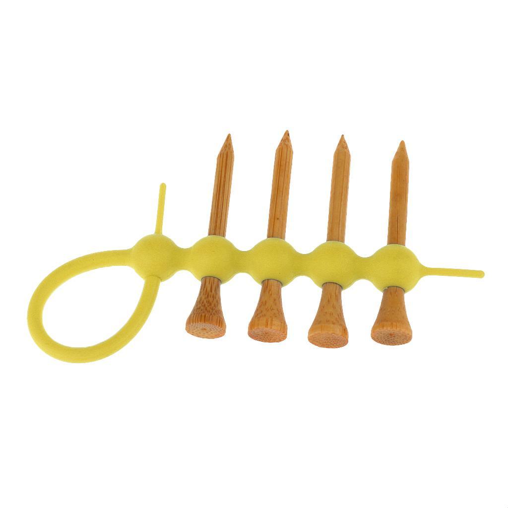 3-6pack Mini Golf Tee Holder Tool Carrier Clip + 4 Pieces Wood Golf Tees Set
