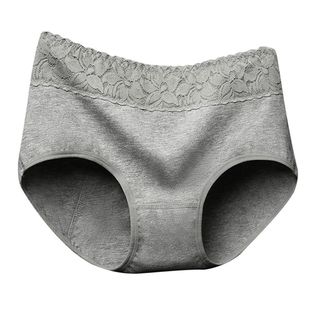 Women's Period Panties Cotton Physiological Underpants Gray M
