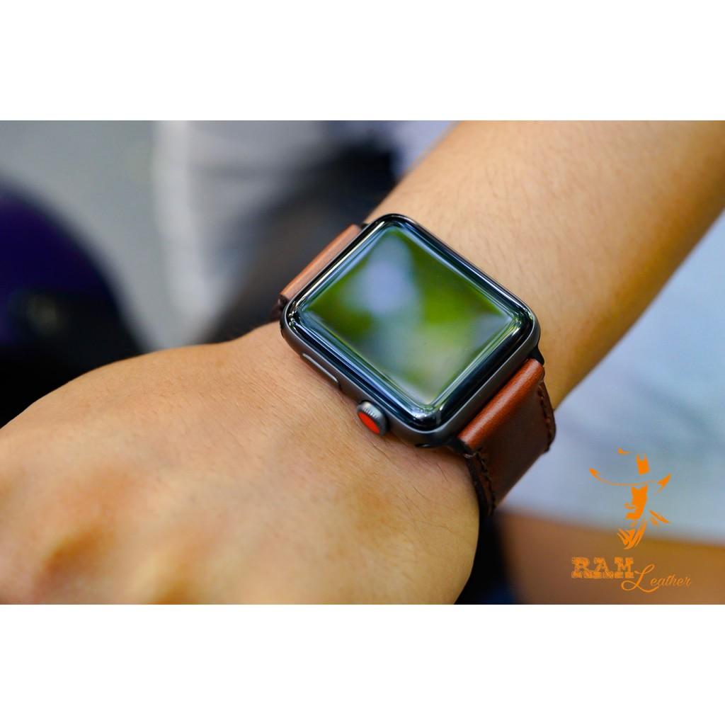 Dây đồng hồ da bò - RAM classic 1981 - da bò nâu socola cực đẹp - đủ size 18,20,22,24,casio,apple watch