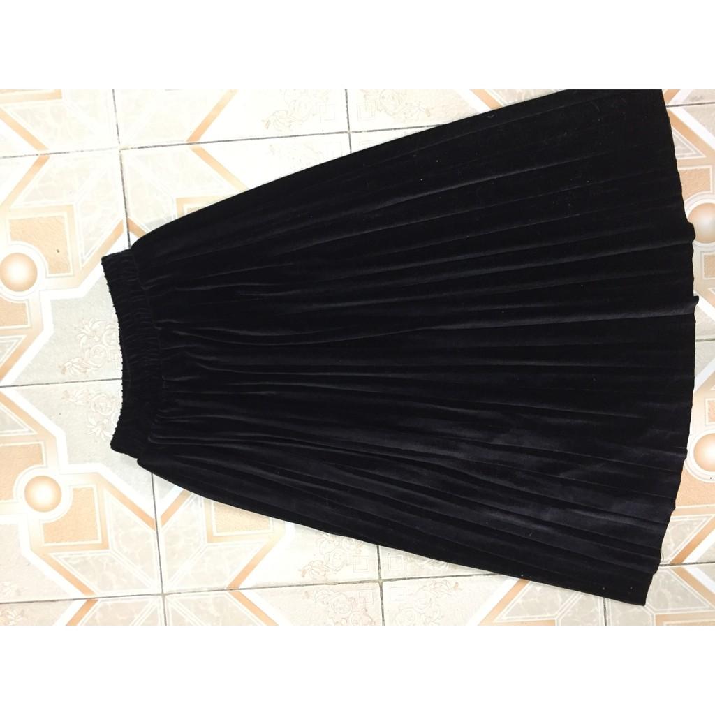 Chân váy nhung ép ly dài#váy nhung ép ly dài 111k