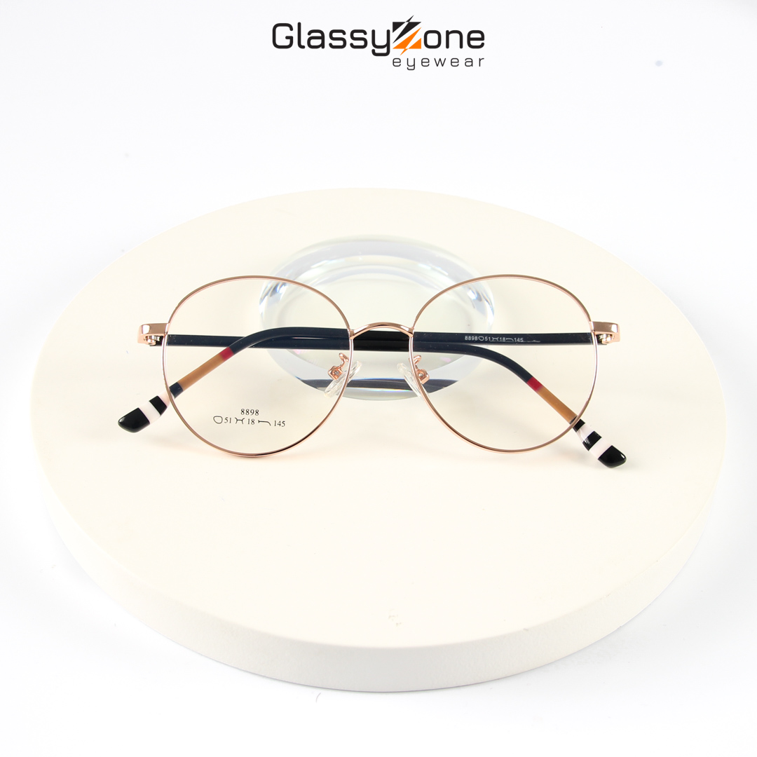 Gọng kính cận, Mắt kính giả cận kim loại Form tròn Nam Nữ Taye - GlassyZone