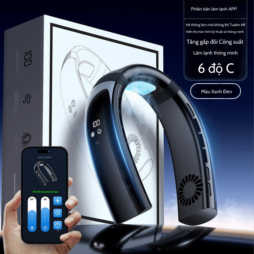 Quạt Đeo Cổ JOOU D08 10,000mAh, Làm mát lên đến 12 giờ, Công Nghệ Thông Minh Cảm Biến AI (Hàng chính hãng)