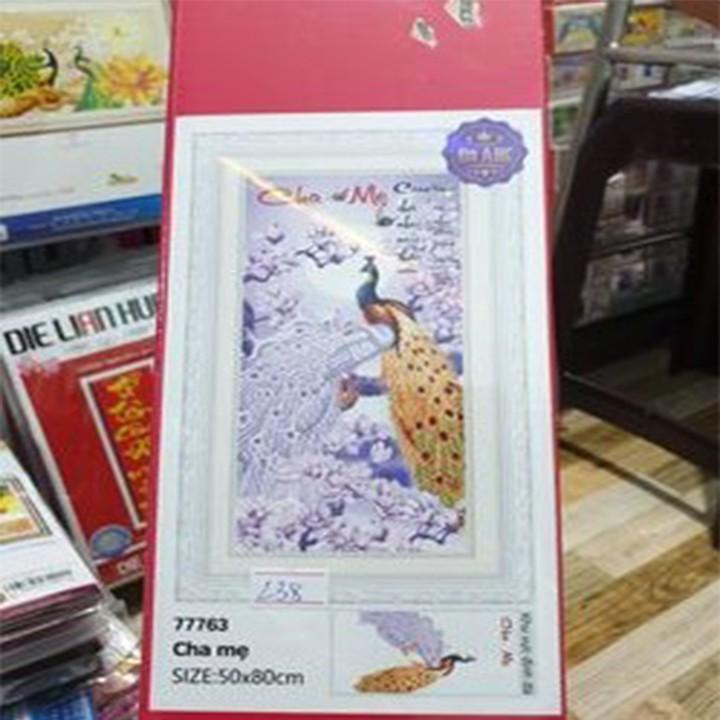 Tranh đá cha mẹ công tím 77763 - kích thước: 50 * 80cm.