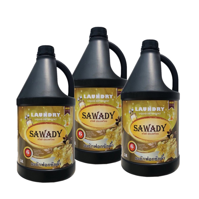 Nước giặt xả 6 in 1 Sawady Thái Lan 3,8L - Tặng 3 bóng giặt mini sinh học