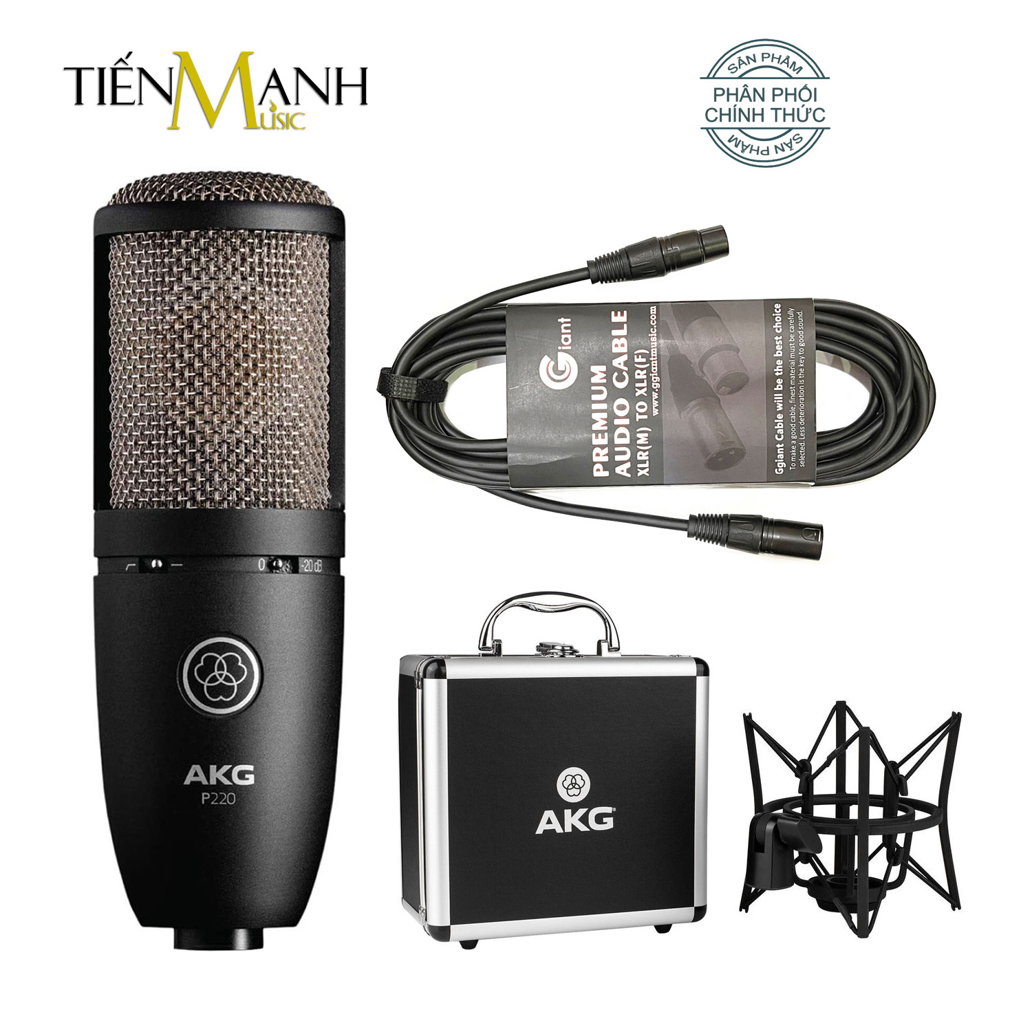 Micro AKG P220 Mic Condenser Thu Âm Phòng Studio, Biểu Diễn Chuyên Nghiệp, Microphone Vocal Cardioid Hàng Chính Hãng