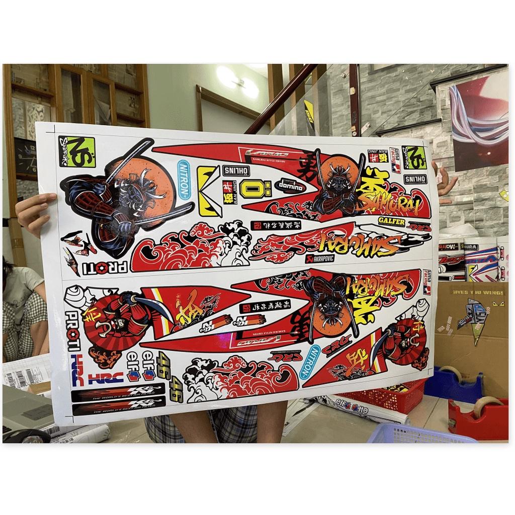 Tem rời vario 150 Samurai đỏ đen