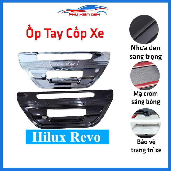 Ốp tay mở cốp mạ Hilux Revo hai màu đen bạc  trang trí xe chống va đập hiệu quả