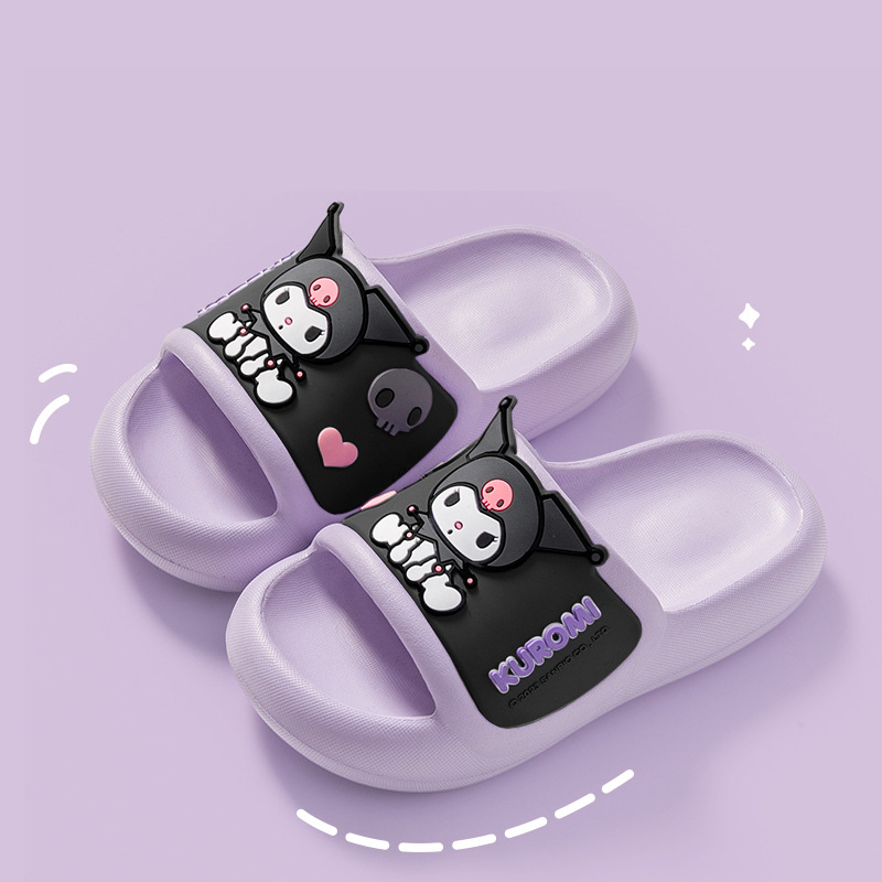 Dép đế mềm chống trượt gắn hình KUROMI đáng yêu dành cho bé - DTE9083