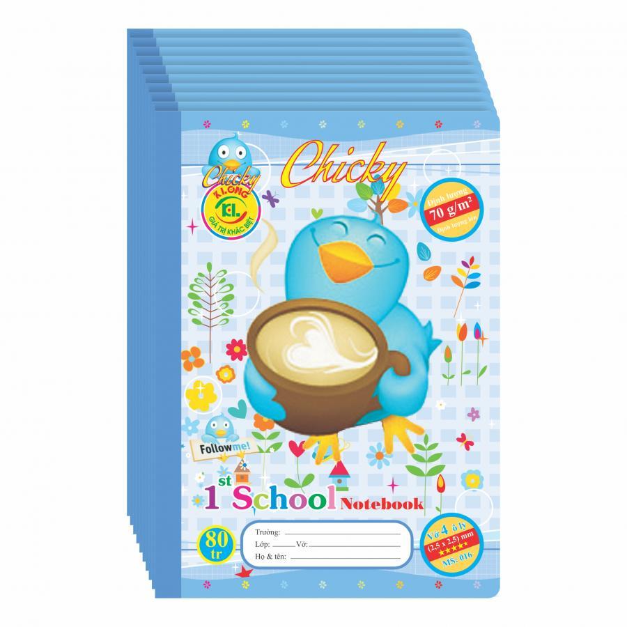 Lốc 10 Tập (vở) 4 Ô Ly 1st School KLONG 80 trang MS 016