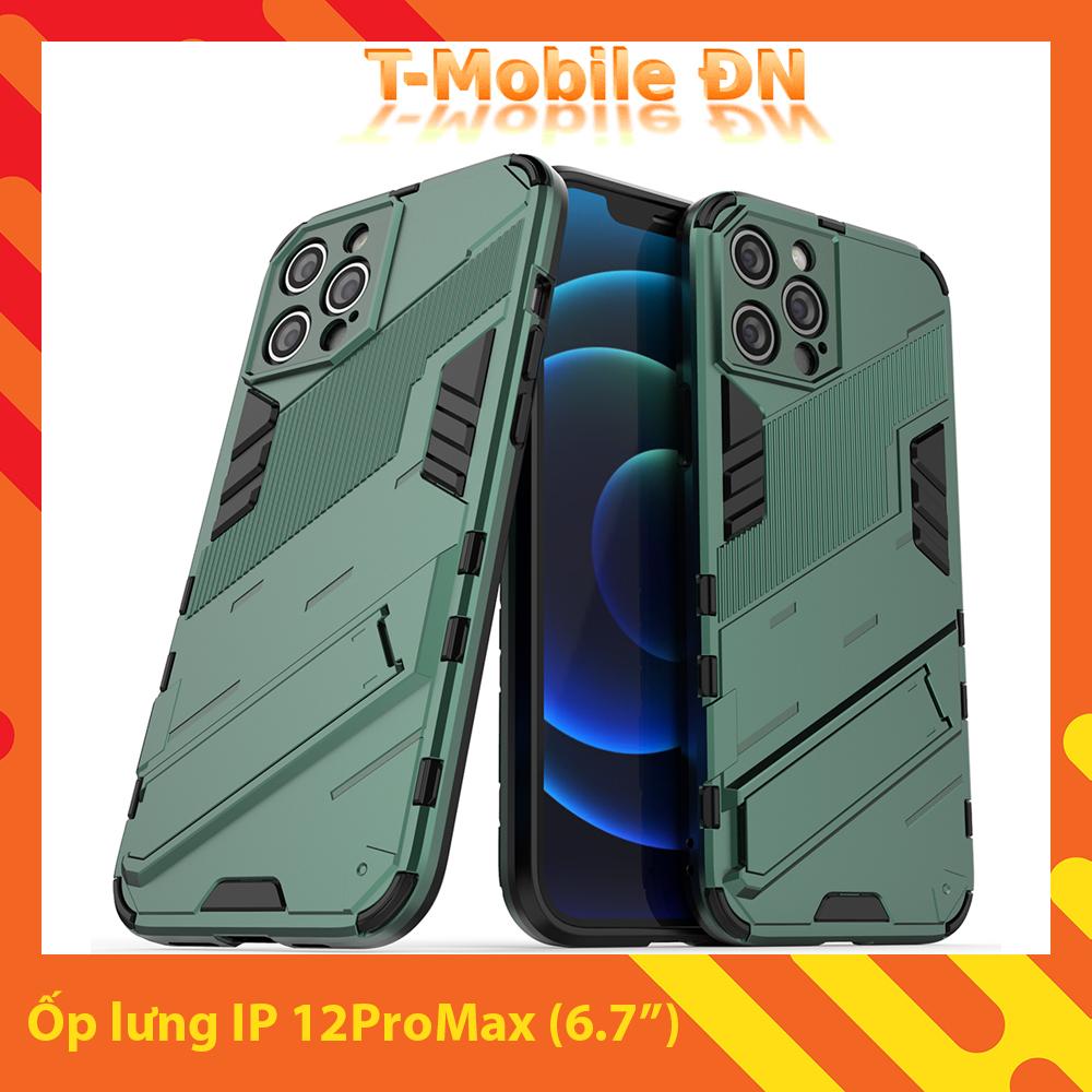 Ốp lưng cho iPhone 12 Pro Max, Ốp chống sốc Iron Man PUNK cao cấp kèm giá đỡ cho iPhone 12 Pro Max