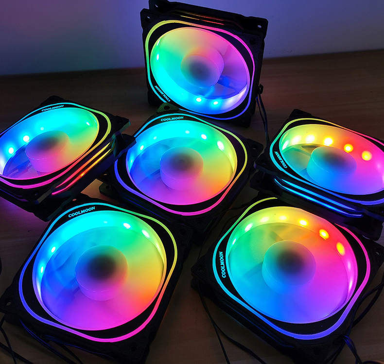 Bộ 1 quạt, Fan tản nhiệt case Coolmoon FS Led RGB - Hàng Nhập Khẩu