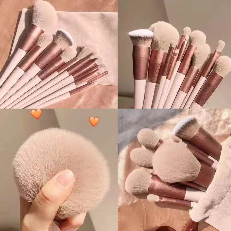 Set Cọ 13 Cây Túi Vải, Đầy Đủ Chức Năng Makeup, Tùy chọn Màu hồng và xanh trẻ trung, Lông Cọ Mềm, Cán Cọ Vừa Tay, trang điểm bám phấn tốt, tản đều mỹ phẩm, nhỏ gọn và tiện dụng, dễ dàng bảo quản