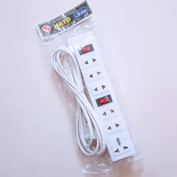 Ổ điện HATO - 6 lỗ 2 công tắc