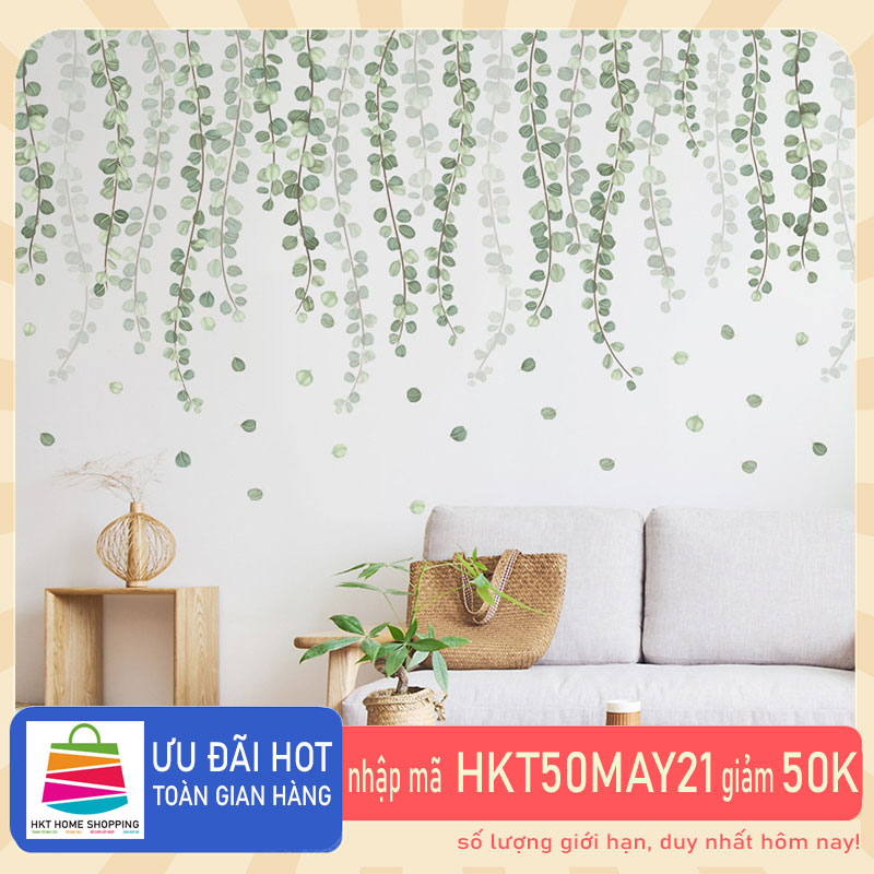 Sticker Giấy Dán Tường Decal Dán tường Mẫu Hoa Lá Cực Xinh ZH002