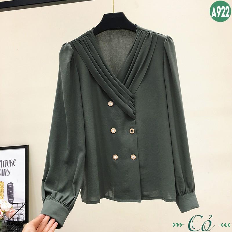 Áo sơ mi xếp ly giả vest - A922