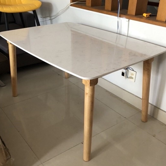 Bàn ăn Mặt Đá trắng 1m2