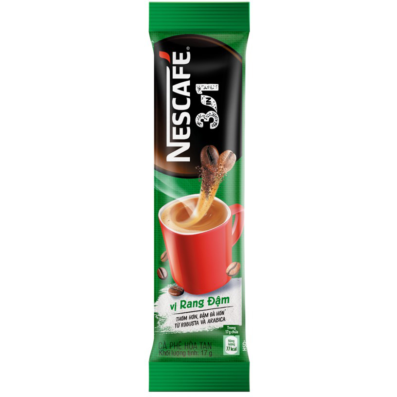 Cà phê hòa tan Nescafé 3in1 vị rang đậm - công thức cải tiến (Bịch 46 gói) - [Tặng 1 bình Inochi]