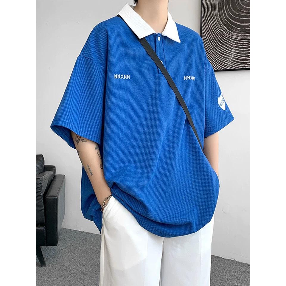 Áo polo trụ from rộng tay lỡ unisex hình thêu , chất vải cá sấu dày dặn , không nhăn , vải rất mượt tay xịn xò