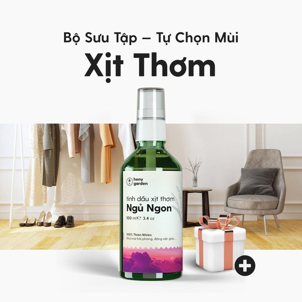 Xịt Thơm Phòng, Quần Áo (Room &amp; Fabric Perfume) Tinh Dầu Thiên Nhiên 3 Tầng Hương Heny Garden - Chai Lớn 100mL