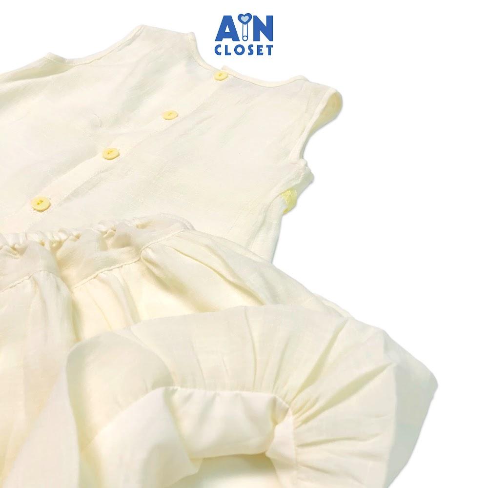 Bộ quần áo ngắn bé gái họa tiết Ren vàng quần bí rũ - AICDBGR3CWDM - AIN Closet