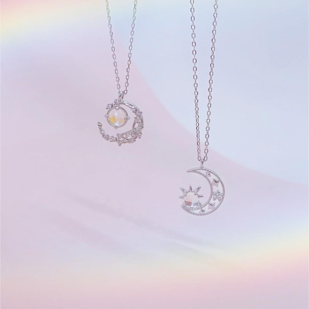 Dây Chuyền Bạc Blue Peach Moon Star Diamond DC594