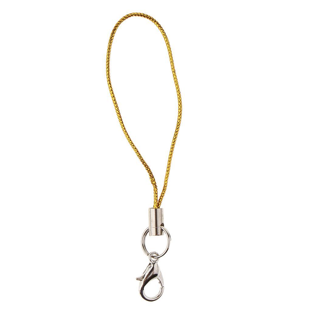 2-5pack 20pcs DIY Mobile Cellphone Keychain Lanyard Charms DIY Rope Gold