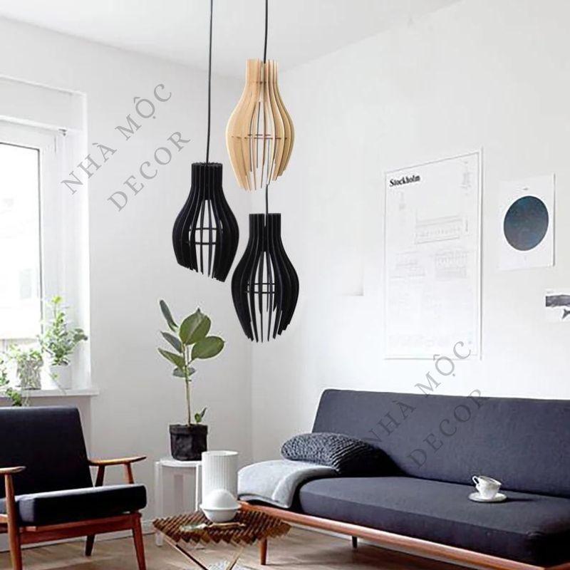Đèn gỗ thả trần trang trí mẫu TT01