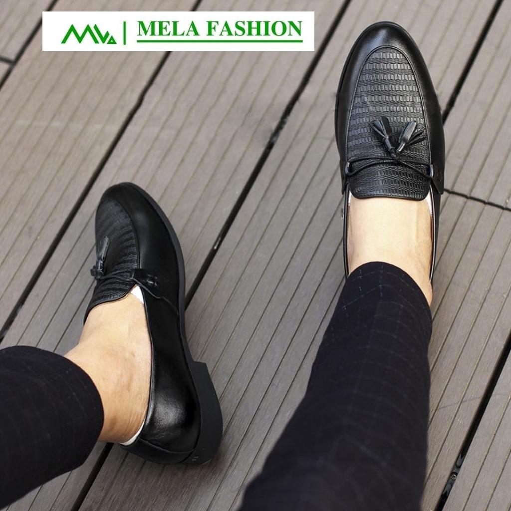 Giày da nam công sở cao cấp giày lười chuông trẻ trung năng động lịch lãm phong cách Hàn Quốc đế cao su chông mòn Mela Fashion