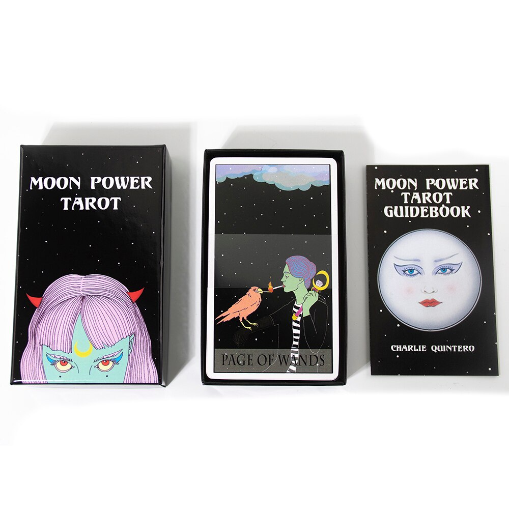 Bộ Bài Moon Power Tarot, Hộp Cứng, Thẻ Mạ Màu Vàng