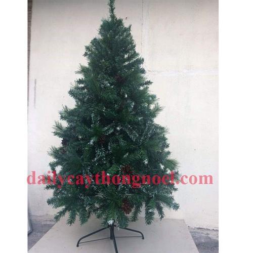 Cây thông noel 3 loại lá gắn trái thông 2m1