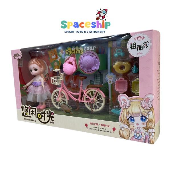 Bộ đồ chơi búp bê xe đạp và phụ kiện cho bé