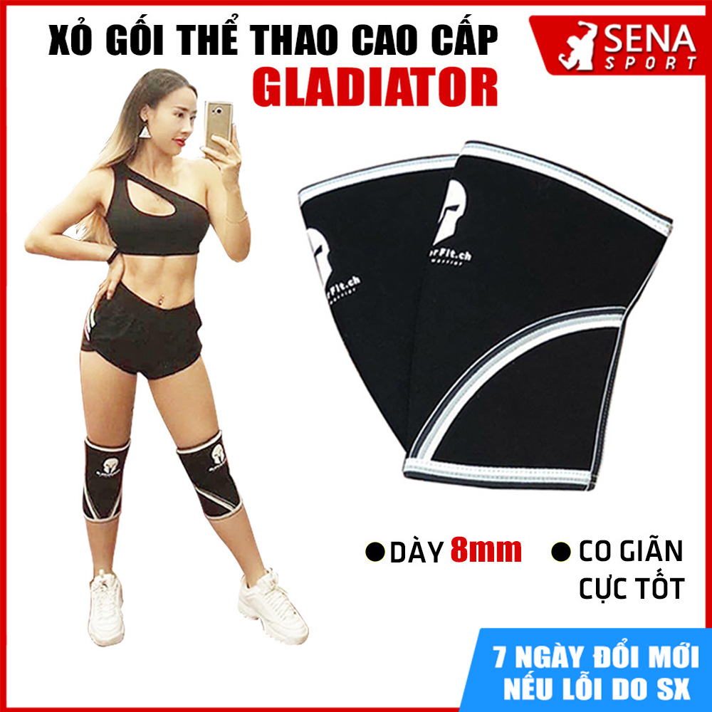 Bó gối tập Gym bảo vệ đầu gối - Xỏ gối thể thao Gladiator cao cấp 8mm