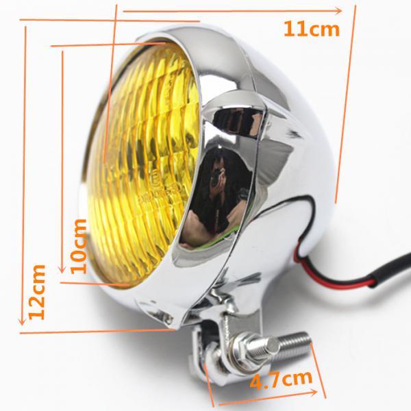 Motorcycle 4" Headlight Amber Light Lamp for