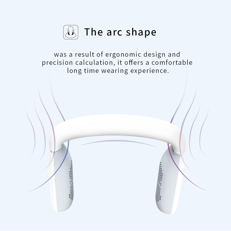 Loa Bluetooth không dây đeo cổ Loa siêu trầm Thể thao ngoài trời Âm thanh nổi di động Loa đeo cổ HS rảnh tay Màu sắc: trắng