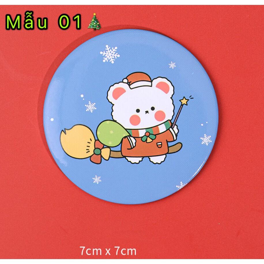 Gương Trang Điểm Cầm Tay mini Dễ Thương Cute Họa Tiết Giáng Sinh