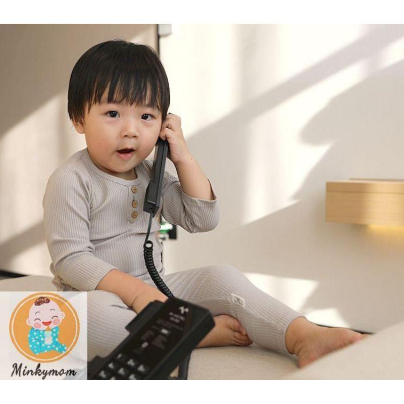 Bộ Đồ Thun Gân Dài Tay 3 Cúc Thu Đông