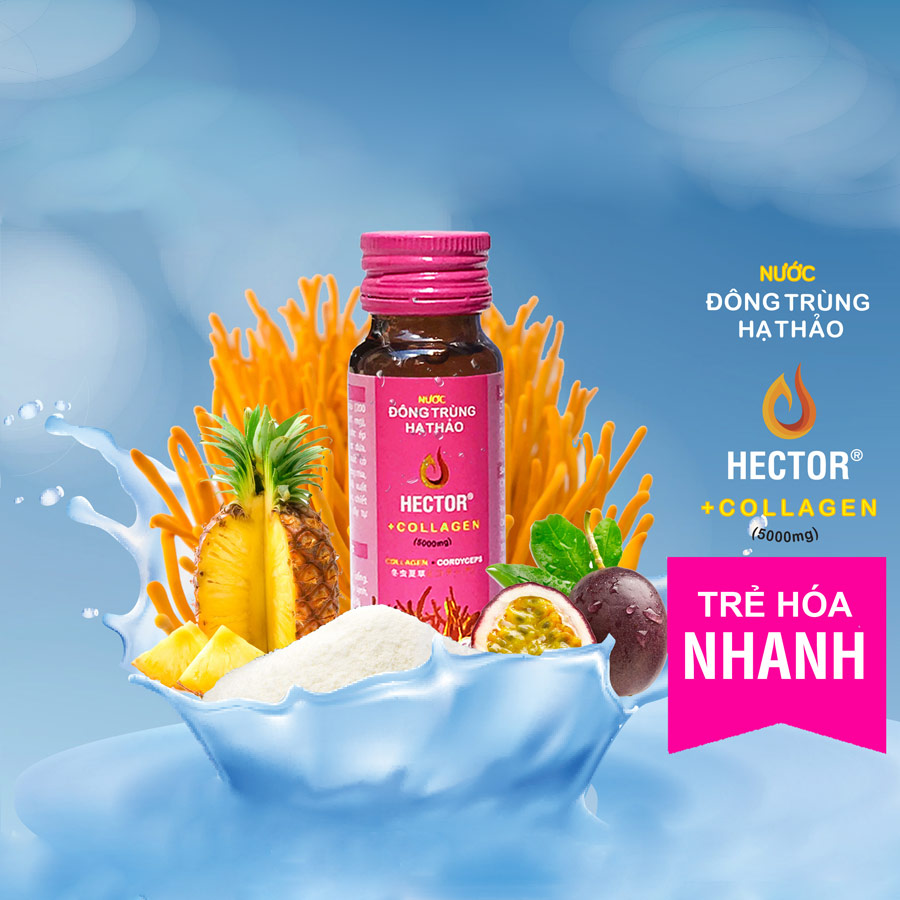 Combo 100 Chai Đông trùng hạ thảo Hector Collagen giúp trắng da, trẻ hóa nhanh (Date mới)