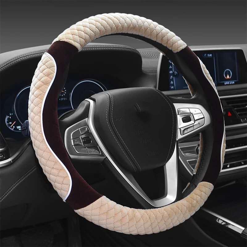 Vỏ bọc vô lăng xe hơi mùa đông bằng vải bông ấm áp chống trượt hấp thụ sốc GM