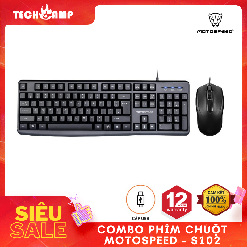 Combo phím chuột Motospeed - S102 - Hàng chính hãng