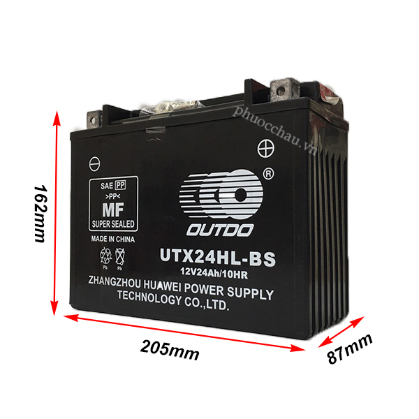 Bình Ắc Quy Xe Moto Phân Khối Lớn OUTDO UTX24HL-BS (12V - 21AH)