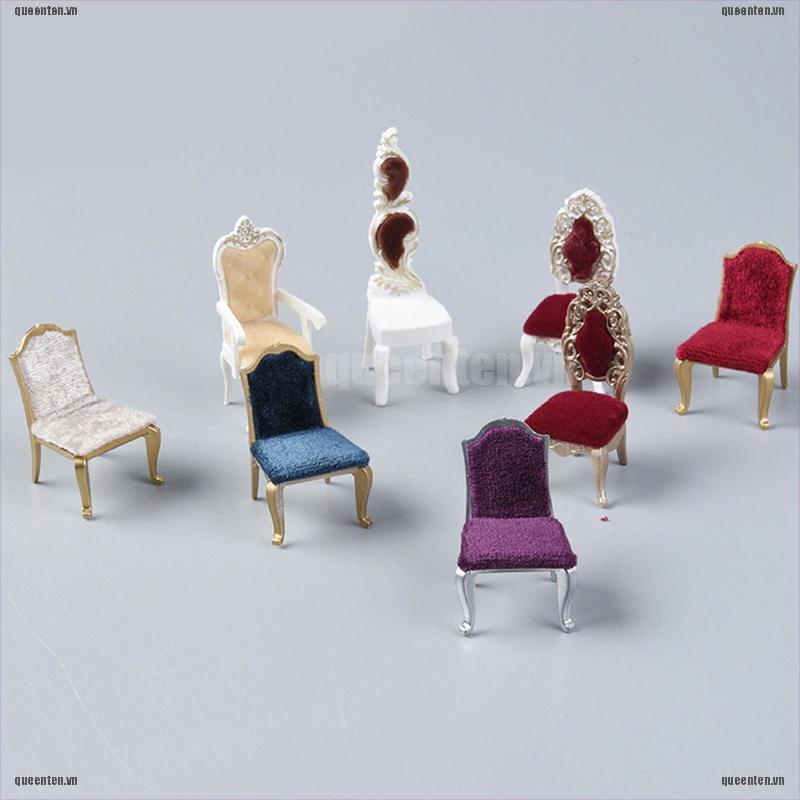 1/12 Dollhouse Miniature Chair Furniture European Style Stool Chair Doll Decor QUVN
