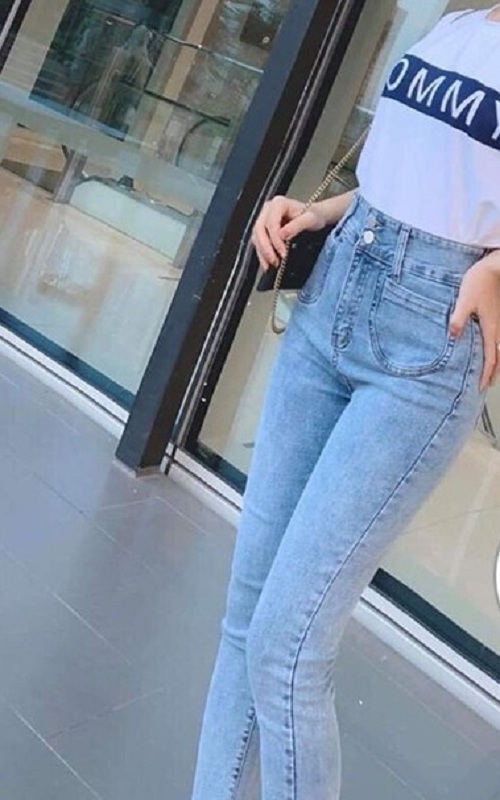 Quần Jeans Nữ Lưng Cao Phối Túi Trước Thời Trang JN019