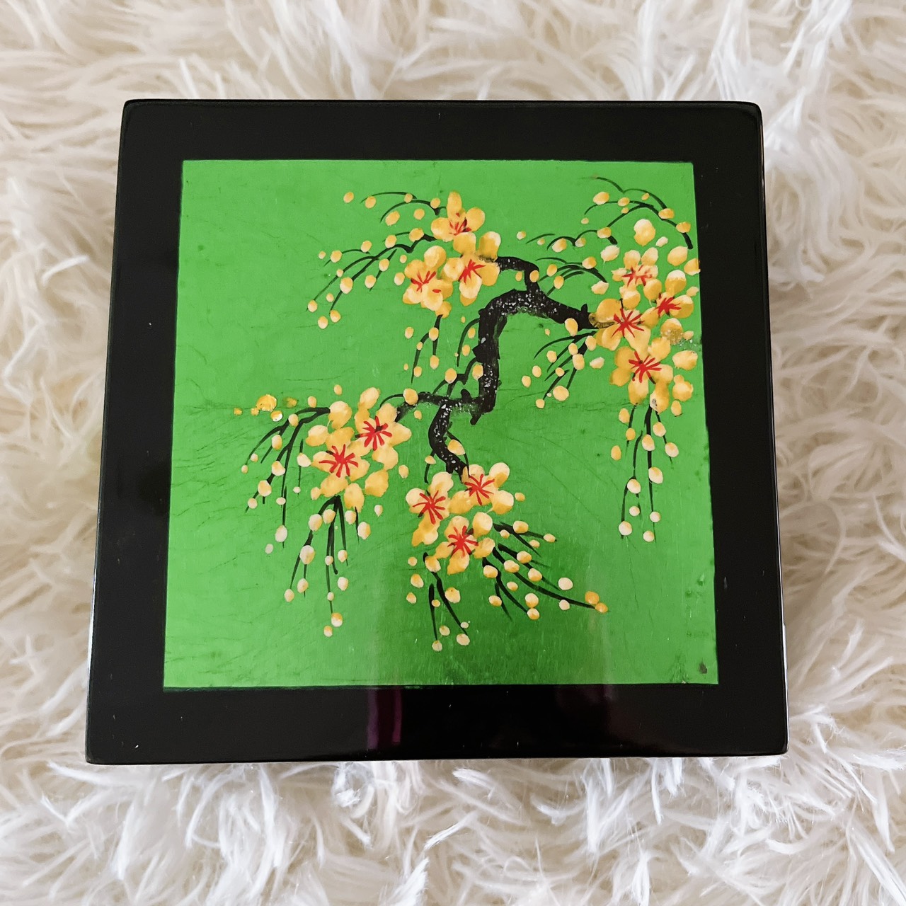 Hộp sơn mài vuông cao cấp Thanh Bình Lê đa năng đựng đồ vật, làm quà tặng ý nghĩa size 12x5 cm