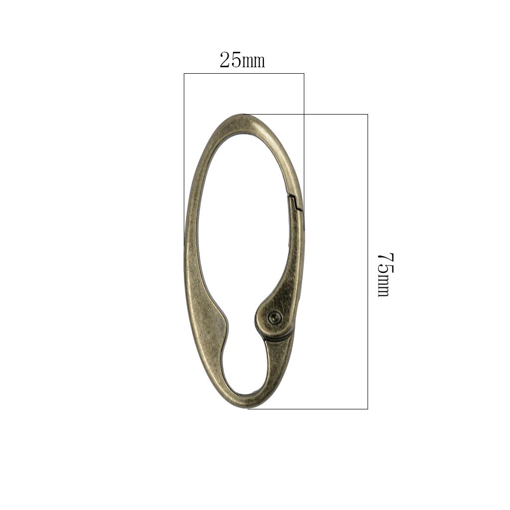 2x2pcs Oval Snap Hook Carabiner D- Key Chain Clip Keychain Hiking Camp