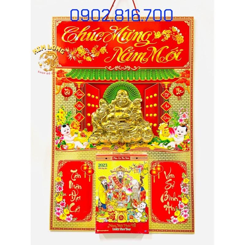 Bìa 40x60cm Bộ lịch QUÝ MÃO 2023 hình MÈO vàng cây kim tiền Phúc lộc thọ Di Lạc lốc lịch đại khổ lịch 14,5cm x 20,5cm