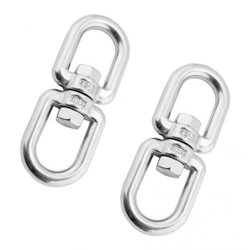 2X 2pcs Outdoor Stainless Steel Hook Climbing Hiking Carabiner Survival