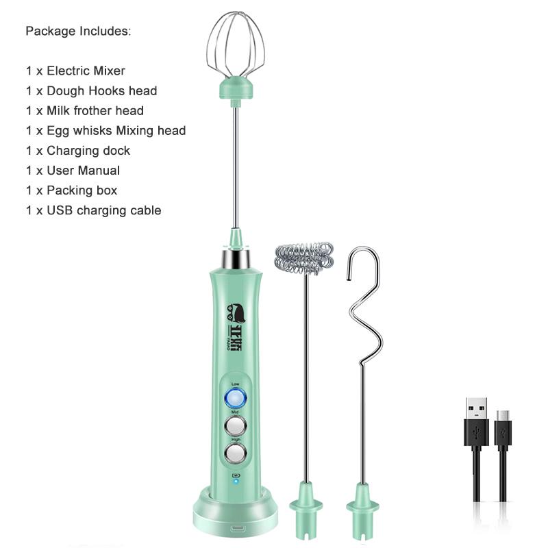 YAJIAO Điện Mới Trộn Xay Sinh Tố Bọt Sữa Cầm Tay Có Sạc USB Dock Không Bong Bóng Máy Làm Đánh Cho Cà Phê Cappuccino