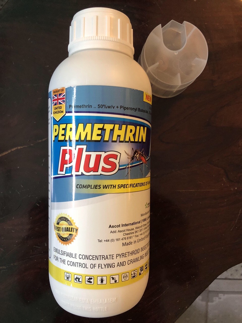 (Nhập Anh Quốc) Thuốc diệt côn trùng Permethrin Plus 50EC chai 1 lít  tác dụng mạnh với ruồi, muỗi, kiến, gián...