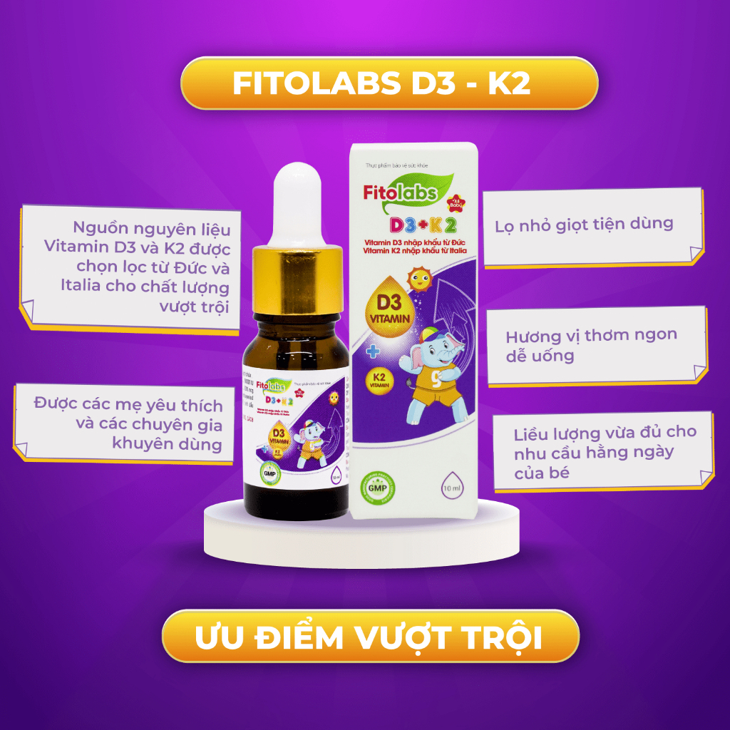 Siro bổ sung Vitamin D3K2 Fitolabs, lọ 10ml